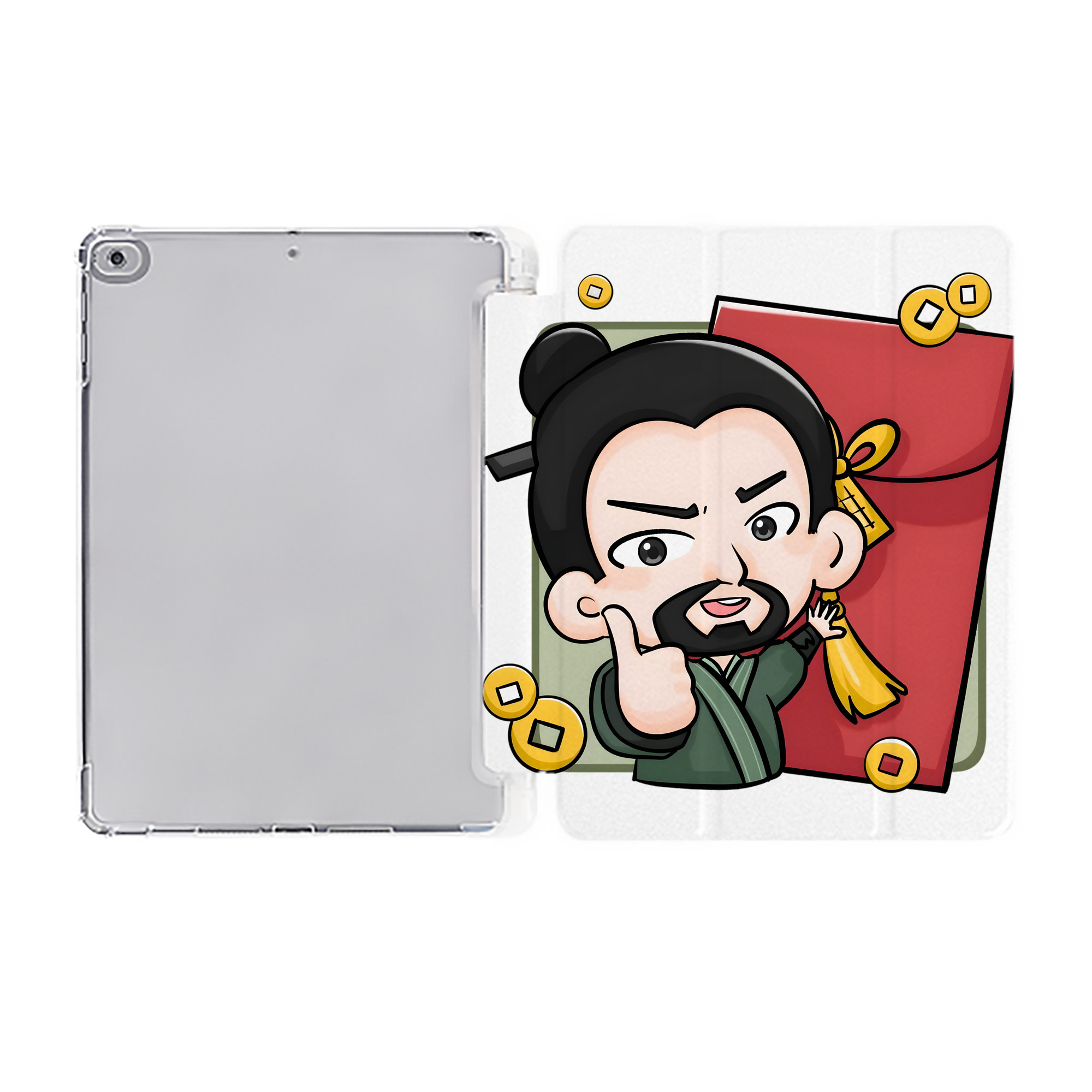 Ne Zha 2 ナタ 魔童の大暴れ IPad ケース ペン収納付き 三つ折りスタンド PUレザー×シリコン 対応機種9.5/10.5/10.9インチ